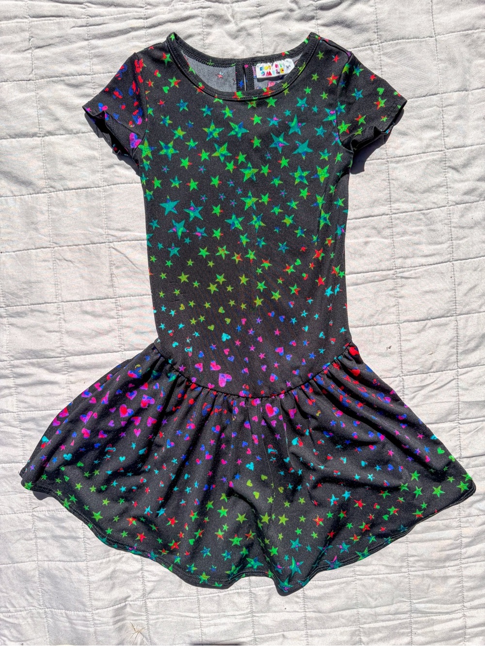 DotDotSmile Neon Star Heart Classic Twirl Dress 3 4 Girls Soft Galactic Space
